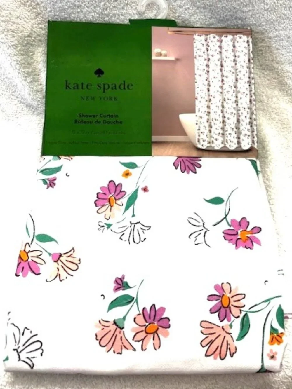 kate spade New York fabric shower curtain in 